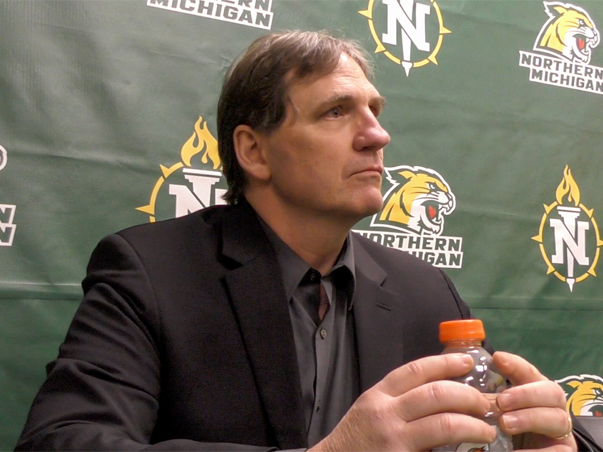 Coach Shawhan after Tech swept NMU in the Playoffs
