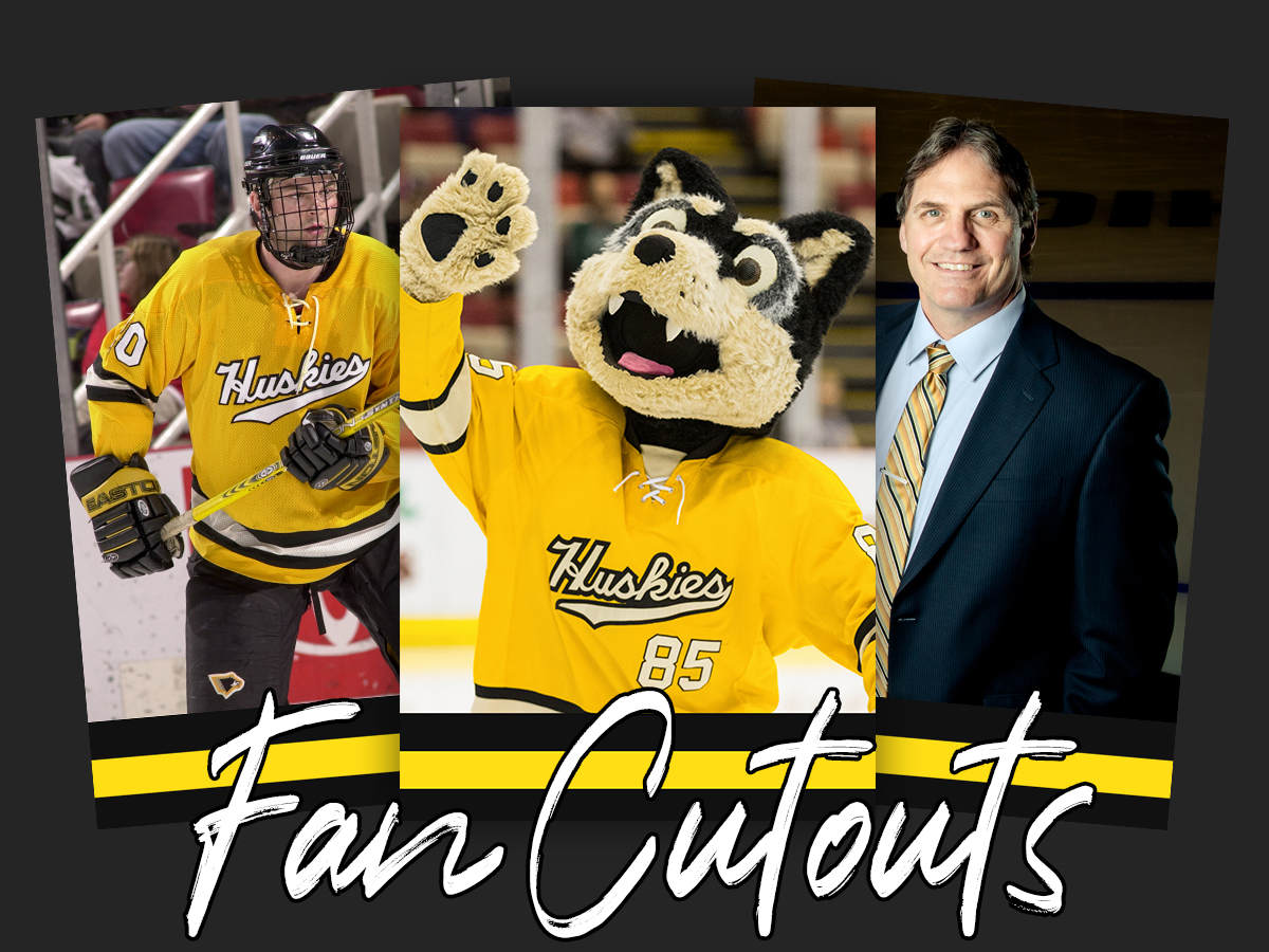 Fan cutouts available for home hockey, basketball, and volleyball games