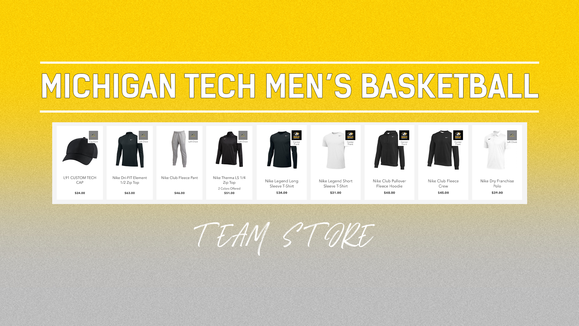 Michigan Tech Men's Basketball Team Store Now Open