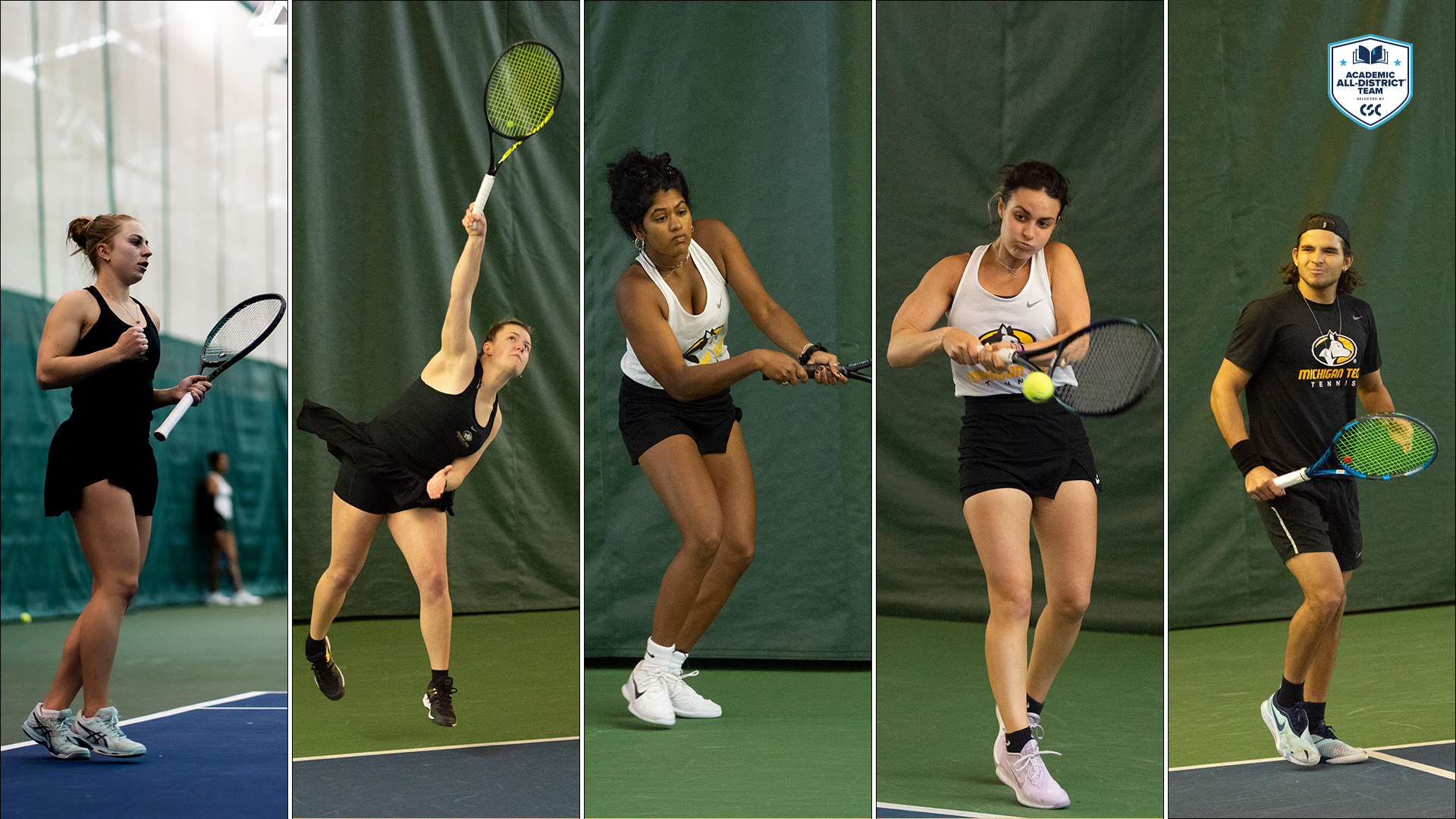 Five Michigan Tech tennis players earn Academic All-District honors