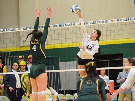 Huskies Fall in Five at Northern Michigan Tuesday